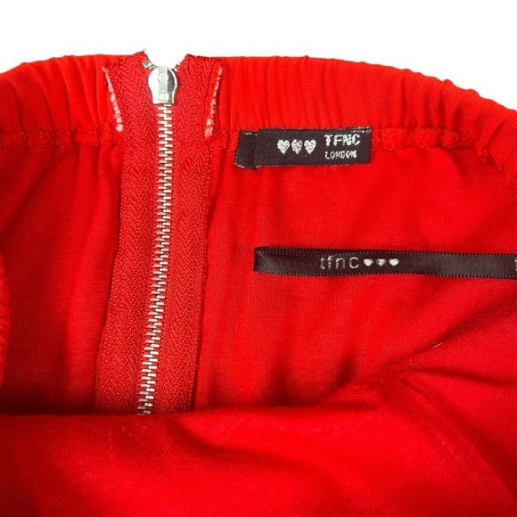 TFNC London ASOS Little Red Dress Sleeveless Pleated Skirt Chifon Women's Size S - Picture 12 of 16